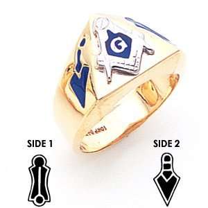 Triangle Blue Lodge Ring   10k Gold/10kt yellow gold