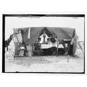  Card game in tent,Tent City,on beach,Rockaway,N.Y.