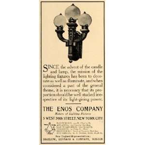   Light Fixture Enos Company Kennard   Original Print Ad