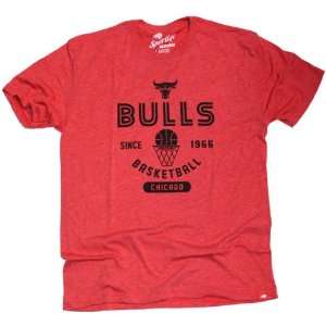  Chicago Bulls Gymnasium Comfy Tri Blend Tee   Red Sports 