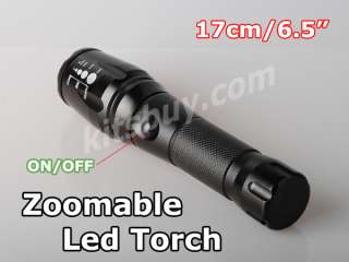 CREE XM L T6 1600Lm Zoomable LED AAA/18650 Zoom Flashlight Torch 