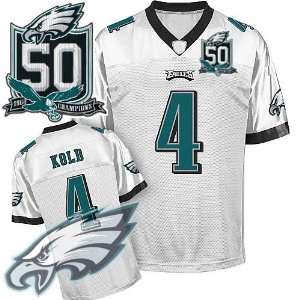  Eagles #4 Kevin Kolb Jersey White Authentic Football Jersey Size M/48
