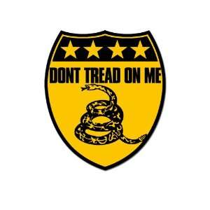    Yellow Dont Tread On Me Shield Shaped Sticker 