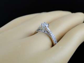   GOLD TRILLION CUT DIAMOND ENGAGEMENT BRIDAL WEDDING RING SET  