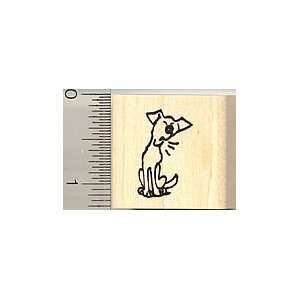 Tiny Barking Dog Rubber Stamp   Wood Mounted Arts, Crafts 