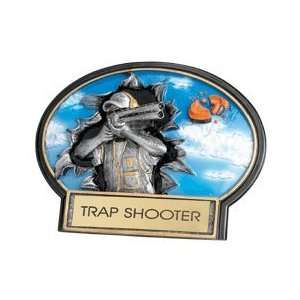   Hand painted resin with beautiful trap shooting motif 7 Â½ X 5 Â¼