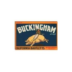  Buckingham California Bartletts Label Vintage Poster 