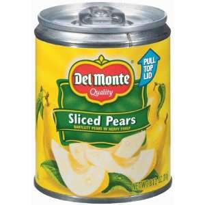 Del Monte Pears Sliced Bartlett in Heavy Syrup with Pull   Top Lid 