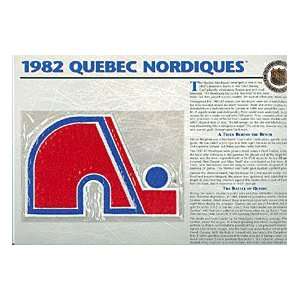   Nordiques Official Patch on Team History Card Sports Collectibles