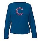 Chicago Cubs MLB Womens Longsleeve Mosaic Logo Shirt by Majestic NWT