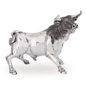  Bull Silver Plated Sculpture