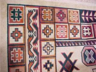 Fabulous KILIM SILK RUG Navajo Indian Pattern 7ft 5ft  