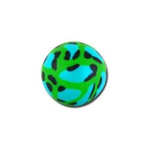  14mm Green Animal Print Round Handmade Clay Beads Arts 