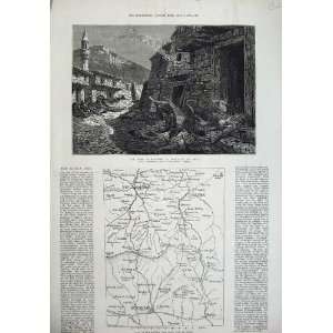  1877 War Massacres Bayazid Asia Map Shipka Pass Balkans 