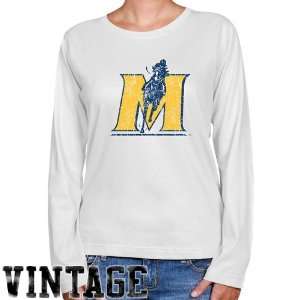 NCAA Murray State Racers Ladies White Distressed Logo Vintage Long 
