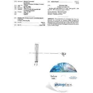  NEW Patent CD for PRODUCING HIGH QUALITY HOLOGRAMS BY 