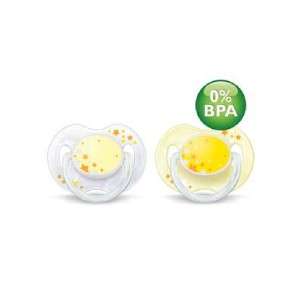 Philips Avent 2 x Glow in the Dark Night Time Soothers   0 3m   Yellow 