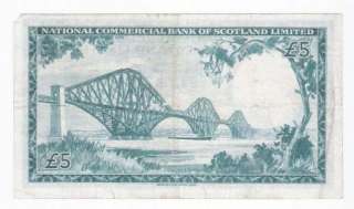 Scotland 5 Pounds 1959 Commercial aVF Banknote P 266  