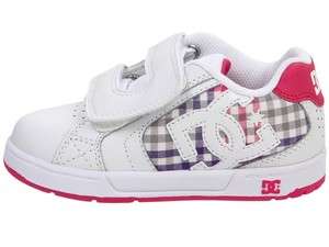DC Baby Net Velcro White/ Pink/ Plaid Toddler Shoe 302844(TPP)  