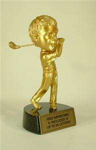 Trophy Golf Male Resin Award Bobblehead Free Lettering  