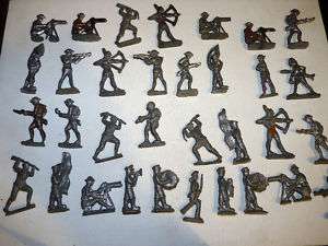 ANTIQUE MILITARY LEAD TOY SOLDIERS INDIANS HUGE LOT 33  