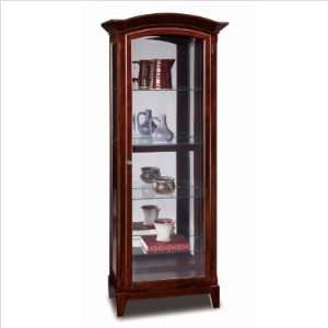  Leick Furniture Brown Cherry Arched Top Curio 3016