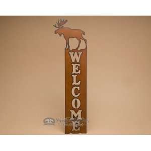   Rustic Metal Southwestern Welcome Plaque  Moose (w25)