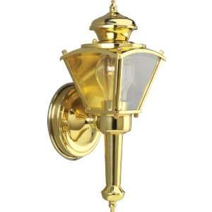   P5845 10 Wall Torch with Clear Beveled Glass Panels, Polished Brass