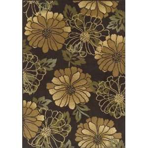 Area Rugs Modern Water Lillies Floral Brown 5x7 Furniture 