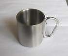 oz Stainless Steel Coffee Mug/Camp Cup/Carabiner Hook