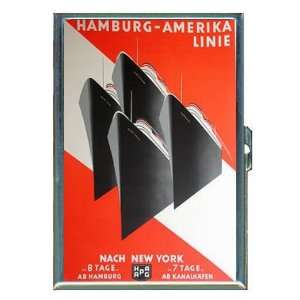  Hamburg America Line Ocean Liner ID Holder, Cigarette Case 