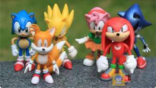 New SEGA Sonic the Hedgehog Figures Set of 6 Pieces Anime Great Gift 