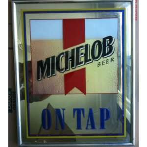  Vintage Michelob Beer On Tap   Glass Sign 20 x 25 