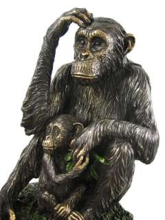 Mother And Child Chimpanzee Statue Baby Chimp Ape  