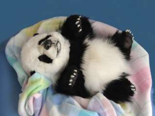 OOAK Fox Fur Baby PANDA BEAR CUB teddy bear ~ by artist Melisa of 