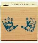 Hero Arts Wood Mounted Rubber Stamp   Baby Handprints