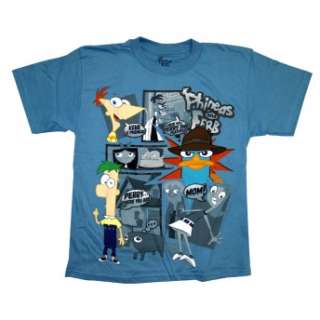 Phineas And Ferb Agent Perry Platypus Comic Cartoon Boys Youth T Shirt 