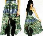 vtg 90s S Floral Ethnic FISHTAIL Maxi Mini Dress SKIRT 