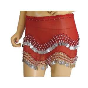  RED HIP SCARF WRAP BELLY DANCE COSTUME BELT COIN Toys 