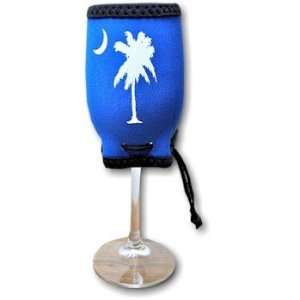  Woozie Blue Palmetto Moon Wine Glass with Wine Glass 