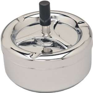  5 Round Push Down Ashtray with Spinning   Chrome (A33 