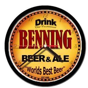  BENNING beer and ale cerveza wall clock 
