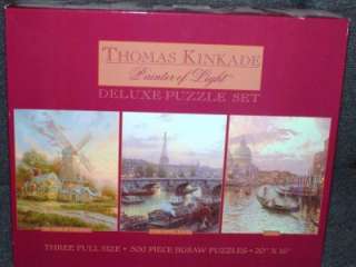in 1 Kinkade Puzzles Eiffel Tower Venice Windmill NIB  