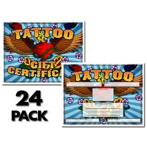  24 Pack of Tattoo Shop Gift Certificates 