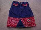 Girls Blue Denim Red Bandana Jean Skirt Size XS 4 Cute