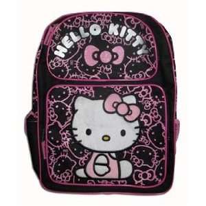  Sanrio Hello Kitty Large Backpack   Black with Pink 