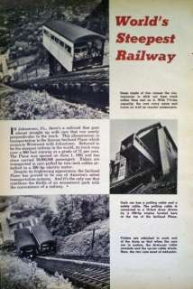 1952 Johnstown PA INCLINED Funicular PLANE RAILWAY Info  