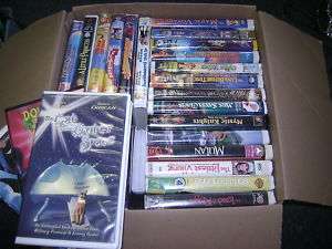 HUGE Lot of 50 VHS Kid Movies ~Clamshells/Titles Listed  