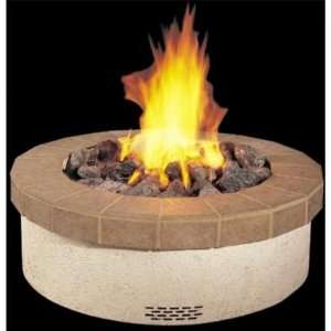 34 Inch Fire Pit Package With Terracotta Tile Ring And Volcanic Stone 