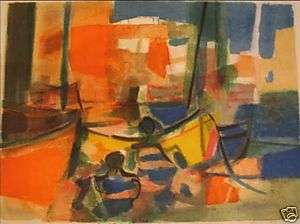 MARCEL MOULY, Barques Peches litho, SPECIAL OFFERING  